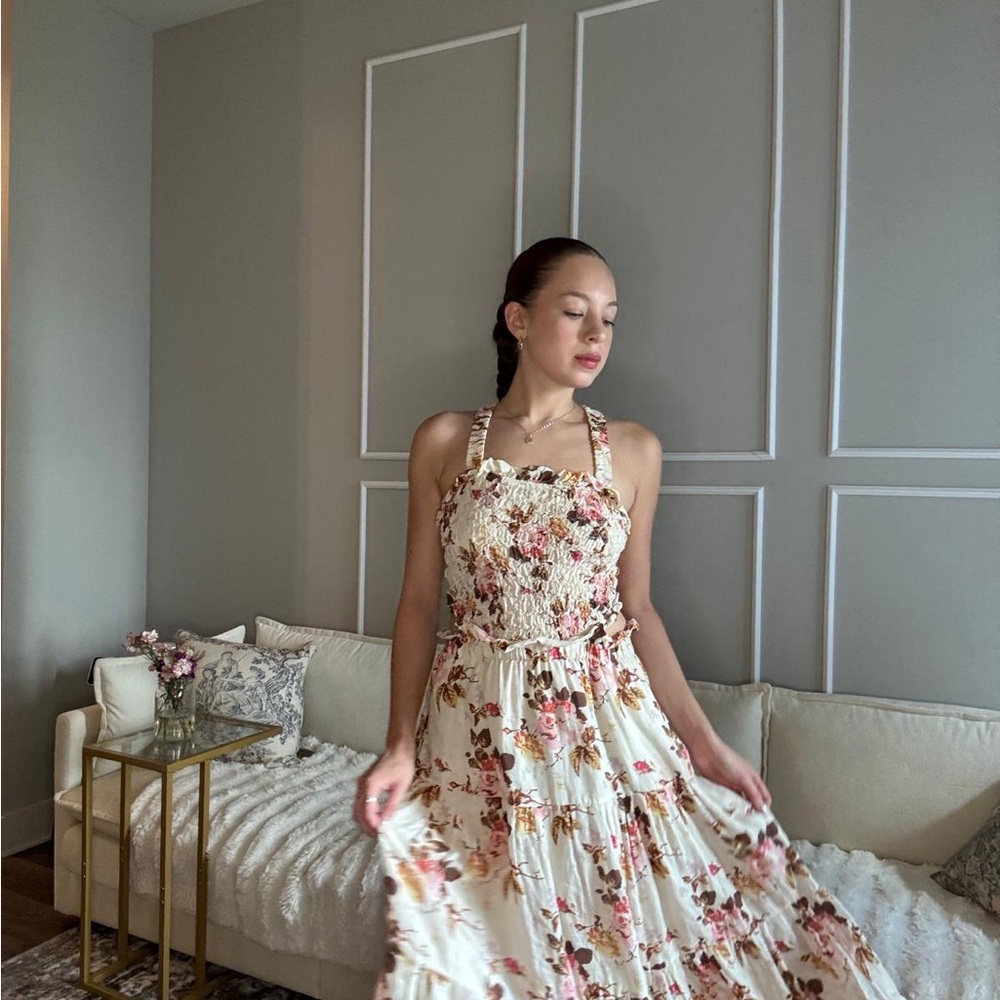 Sea New York Cream Floral Maxi Dress